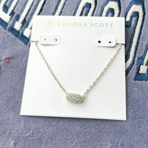 Kendra Scott Grayson Gold White Crystal Necklace